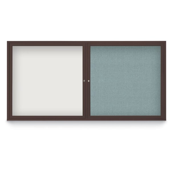 United Visual Products Corkboard, 42"x32", Deep Burgundy/Bronze UV4035PLUS-BRONZE-DBURGU - main